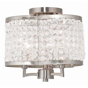 Kendal Glen - 3 Light Semi-Flush Mount in New Traditional Style - 12 Inches wide by 11 Inches high - 1121419