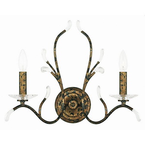 Frances Passage - 2 Light Wall Sconce in French Country Style - 18.5 Inches wide by 15 Inches high - 1121459