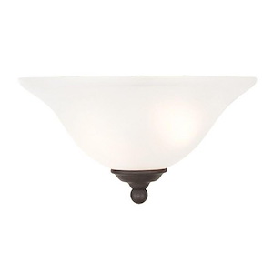 1 Light Traditional Steel Wall Sconce with White Alabaster Glass-6.5 Inches H by 13 Inches W - 1120935