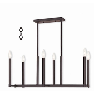 Dove Moor - Six Light Linear Chandelier in Modern Style - 12 Inches wide by 18.5 Inches high - 1268788