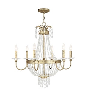 French Country Traditional Six Light Chandelier - 1121634