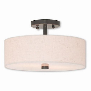 Pleasant Crescent - 2 Light Semi-Flush Mount in Modern Style - 13 Inches wide by 7.5 Inches high - 1121774