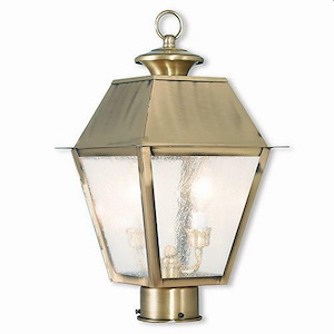 Lane Wood - 2 Light Outdoor Post Top Lantern in Coastal Style - 9 Inches wide by 16.5 Inches high - 1121793