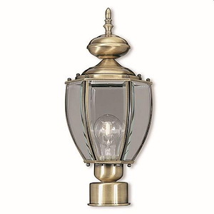 1 Light Outdoor Post Top Lantern in Outdoor BasicsTraditional Style - 7 Inches wide by 16.5 Inches high - 1122885