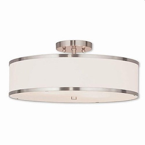 Newcomen Grove - 3 Light Semi-Flush Mount in New Traditional Style - 18 Inches wide by 8 Inches high - 1121805
