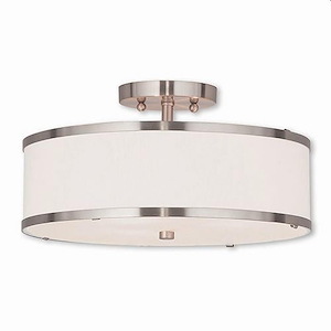 Newcomen Grove - 3 Light Semi-Flush Mount in New Traditional Style - 15 Inches wide by 8 Inches high - 1121806