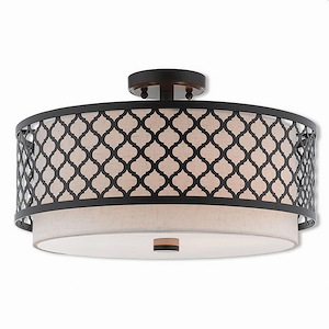 Sandy Hill - 3 Light Semi-Flush Mount in Glam Style - 18.13 Inches wide by 10.75 Inches high - 1269325