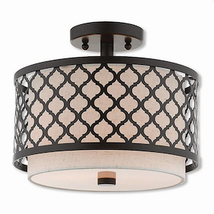 Sandy Hill - 2 Light Semi-Flush Mount in Glam Style - 11.88 Inches wide by 10 Inches high - 1121848
