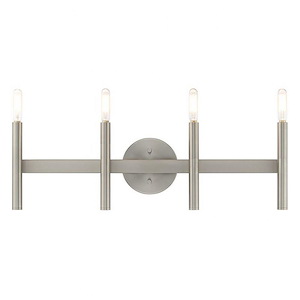 Sutherland Glas - 4 Light ADA Bathroom Light Fixture in Mid Century Modern Style - 23.5 Inches wide by 10.75 Inches high - 1269235