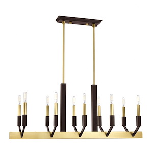 Mid Century Modern Industrial Ten Light Chandelier - 1122124