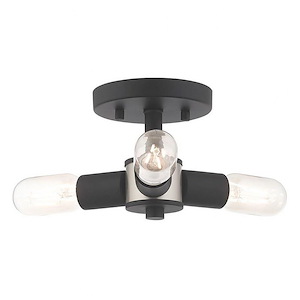Sutherland Glas - 3 Light Flush Mount in Mid Century Modern Style - 13.5 Inches wide by 5.5 Inches high - 1122166