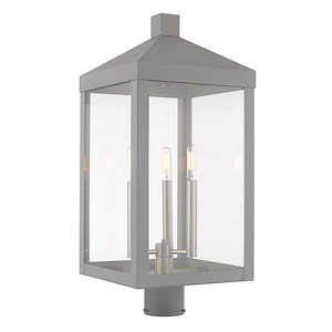 Rothwell Bridge - 3 Light Outdoor Post Top Lantern in Mid Century Modern Style - 10.5 Inches wide by 24 Inches high - 1122233