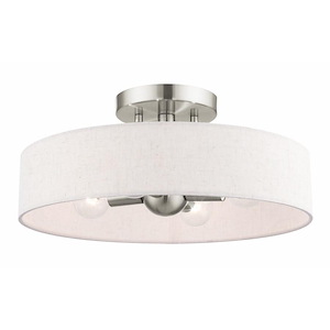 Edward Hollies - 4 Light Semi-Flush Mount in Modern Style - 14 Inches wide by 6 Inches high - 1122303