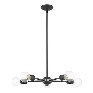 Mid Century Scandinavian Industrial Five Light Chandelier - 1122383
