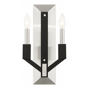 2 Light Mid-Century Modern Steel ADA Wall Sconce with Contrastes-16 Inches H by 8 Inches W - 1122535