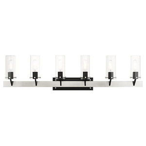 Beck Cliff - 6 Light Bathroom Light in Industrial Style - 47.5 Inches wide by 11.75 Inches high - 1122538