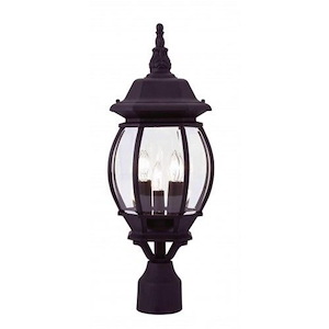 Front Close - 3 Light Outdoor Post Top Lantern in Traditional Style - 8.5 Inches wide by 21 Inches high - 1120976