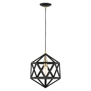 Rydal Reach - 1 Light Pendant in Geometric Style - 13 Inches wide by 21 Inches high - 1269156