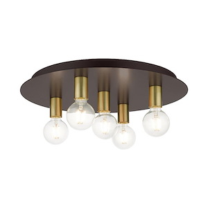 Chandos Banks - 5 Light Flush Mount in Contemporary Style - 20 Inches wide by 3.63 Inches high - 1122637