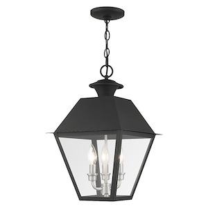 Lane Wood - 3 Light Outdoor Pendant Lantern - 1269199
