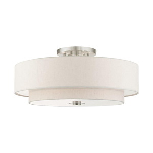 Pleasant Crescent - 6 Light Semi-Flush Mount in Modern Style - 30 Inches wide by 13.5 Inches high - 1122701