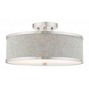 Newcomen Grove - 3 Light Semi-Flush Mount in Modern Style - 15 Inches wide by 7.5 Inches high - 1269166