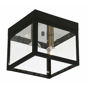 Rothwell Bridge - 2 Light Outdoor Flush Mount in Mid Century Modern Style - 8 Inches wide by 7 Inches high - 1122239