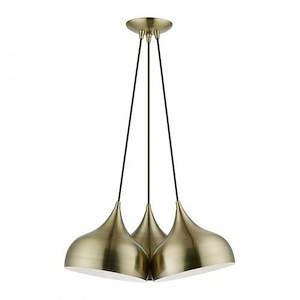 All Saints Vale - 3 Light Cluster Pendant In Transitional Style-13.5 Inches Tall and 21.5 Inches Wide - 1269191