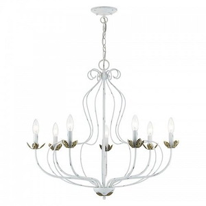 Kempton Hawthorns - 7 Light Chandelier In Transitional Style-26 Inches Tall and 28 Inches Wide - 1123150