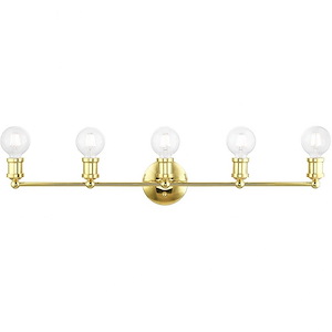 Caernarvon Woods - 5 Light ADA Large Bathroom Light In Transitional Style-5.13 Inches Tall and 33.88 Inches Wide - 1268552