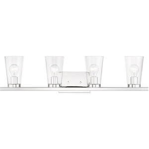 Larkspur Oak - 4 Light Large Bathroom Light In Contemporary Style-8 Inches Tall and 32 Inches Wide - 1268462