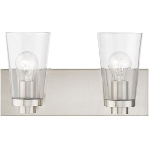 Larkspur Oak - 2 Light Bathroom Light In Contemporary Style-7.75 Inches Tall and 14 Inches Wide - 1268624