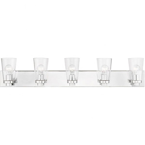 Larkspur Oak - 5 Light Extra Large Bathroom Light In Contemporary Style-7.75 Inches Tall and 40 Inches Wide - 1268431