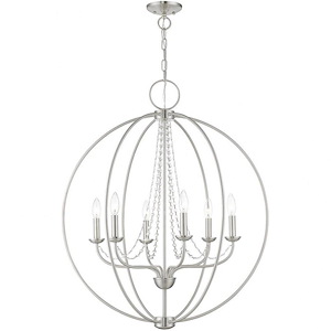 Darlington Moorings - 6 Light Globe Pendant In Shabby Chic Style-33.63 Inches Tall and 28 Inches Wide - 1268683