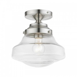Parklands Path - 1 Light Semi-Flush Mount In Nautical Style-9.25 Inches Tall and 9 Inches Wide - 1268534