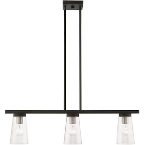 Larkspur Oak - 3 Light Linear Chandelier In Contemporary Style-14.25 Inches Tall and 4.75 Inches Wide - 1268511