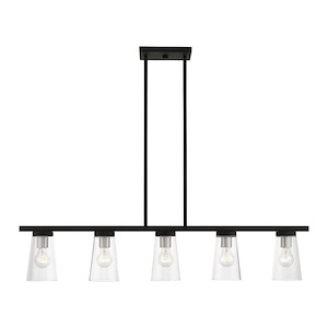 Larkspur Oak - 5 Light Linear Chandelier In Contemporary Style-14.25 Inches Tall and 4.75 Inches Wide - 1268690