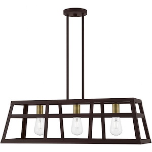 Abbotsford Circus - 3 Light Linear Chandelier In Transitional Style-16 Inches Tall and 10 Inches Wide - 1269539