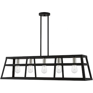 Abbotsford Circus - 5 Light Linear Chandelier In Transitional Style-17 Inches Tall and 10 Inches Wide - 1268662