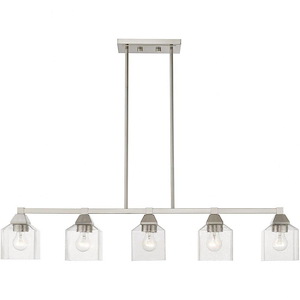 Chapman Fold - 5 Light Linear Chandelier In Architectural Style-14.25 Inches Tall and 4.75 Inches Wide - 1268834