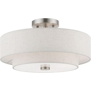 Pleasant Crescent - 3 Light Semi-Flush Mount In Transitional Style-8.25 Inches Tall and 15 Inches Wide - 1268474