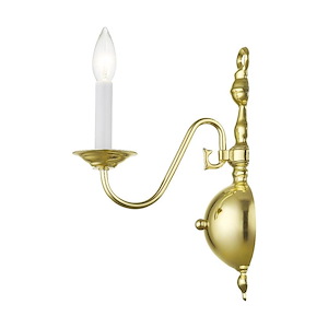 1 Light Traditional Steel Candle Wall Sconce-13 Inches H by 4.75 Inches W - 1120906