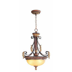Lowther East - 3 Light Inverted Pendant in Mediterranean Style - 19 Inches wide by 25 Inches high - 1269249