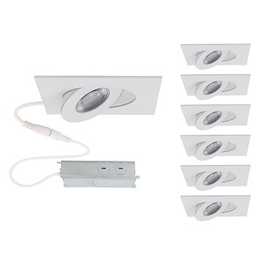 Brisbane Poplars - 6W 1 LED Square Adjustable Recessed Kit (Pack of 6) In Functional Style-1.63 Inches Tall and 3.5 Inches Wide - 1392025