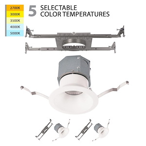 Lynwood Crescent - 12W 1 LED 5-CCT Round New Construction Recessed Kit (Pack of 2) In Functional Style-4.63 Inches Tall and 8.63 Inches Wide - 1392027