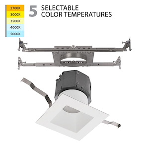 Lynwood Crescent - 12W 1 LED Square New Construction Recessed Kit In Functional Style-4.63 Inches Tall and 8.63 Inches Wide - 1392032