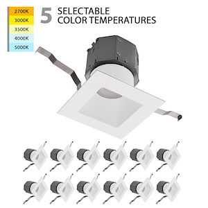 Lynwood Crescent - 12W 1 LED Square Recessed Kit (Pack of 12) In Functional Style-4.63 Inches Tall and 8.63 Inches Wide - 1392036
