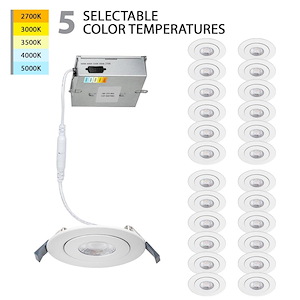 Brisbane Poplars - 9W 1 LED 5-CCT Round Adjustable Recessed Kit (Pack of 24) In Functional Style-1.63 Inches Tall and 4.73 Inches Wide - 1392038