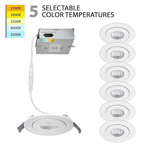 Brisbane Poplars - 15W 1 LED 5-CCT Round Adjustable Recessed Kit (Pack of 6) In Functional Style-1.63 Inches Tall and 6.85 Inches Wide - 1392043
