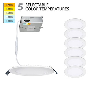 Brisbane Poplars - 15W 1 LED 5-CCT Round Recessed Kit (Pack of 6) In Functional Style-0.9 Inches Tall and 6.12 Inches Wide - 1392045